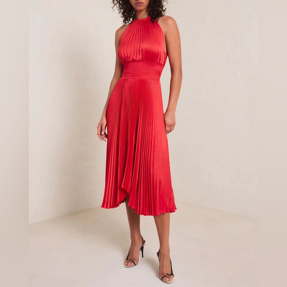 NWT ALC red pleated midi dress